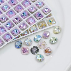 DZ 3010 8*8mm fat square shape effect color crystal fancy stone for nail art